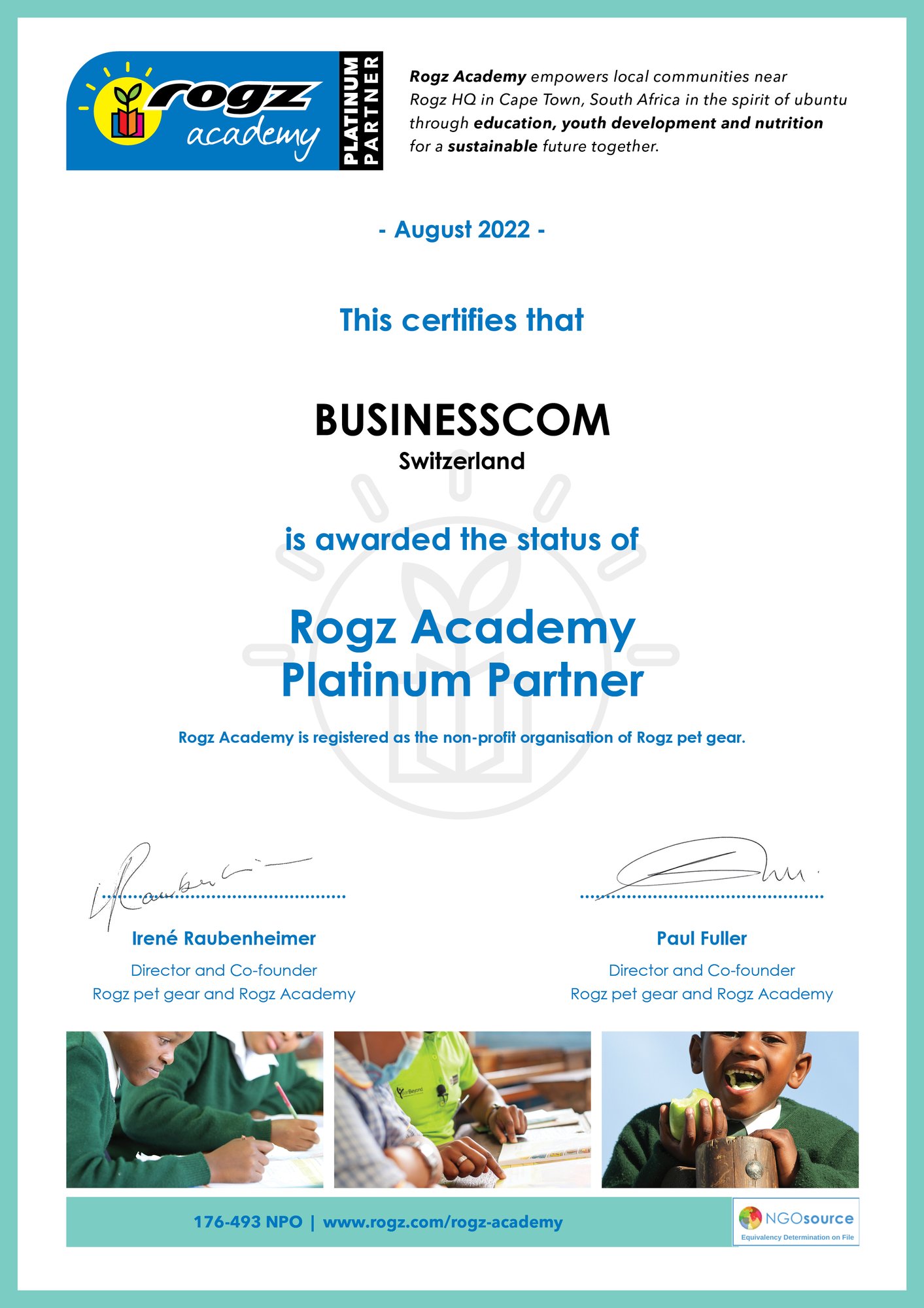 08 2022 - RAPP Certificate BUSINESSCOM
