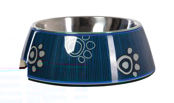 BOWL103-CJ_Bubble 2-in-1_Bowl_M__Navy Paw